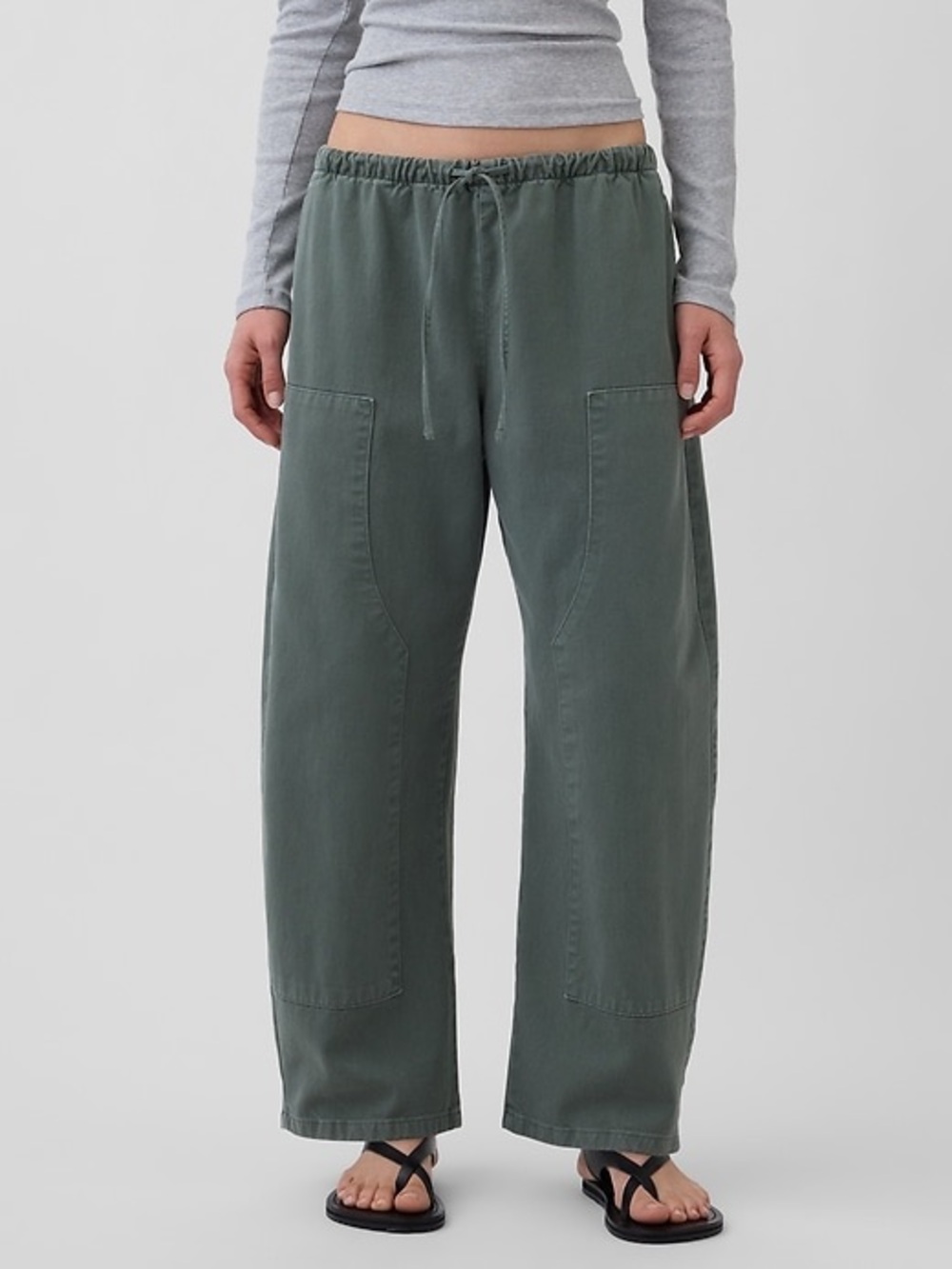 Gap Easy Double-Knee Barrel Pants in District Green